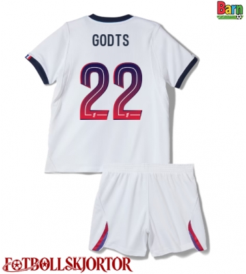Paris Saint-Germain Mika Godts #22 Borta Kläder Barn 2026-27 Kortärmad (+ Korta byxor)